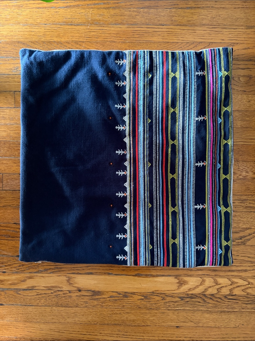 West Elm Embroidered Mixed Side Stripe Pillow Cover 20 x 20